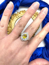 Load image into Gallery viewer, Yellow Sapphire and Diamond Ring Set in Platinum
