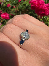 Load image into Gallery viewer, 1.54ct Oval Diamond Ring with Sapphire Accents