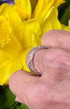 Load image into Gallery viewer, Three Row Diamond Ring with a Twist in 18ct White Gold