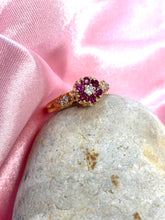 Load image into Gallery viewer, Ruby and Diamond Cluster Ring Set in 18ct Yellow Gold