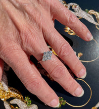 Load image into Gallery viewer, Boat Shape Diamond Cluster Ring in 18ct White Gold