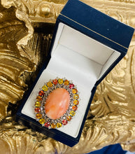 Load image into Gallery viewer, Astonishing Sapphire, Diamond and Coral Ring!