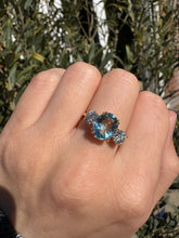 Load image into Gallery viewer, Aquamarine & Diamond Three-Stone Ring