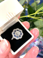 Load image into Gallery viewer, Opulent Diamond & Sapphire Ring in Platinum