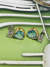 Load image into Gallery viewer, Elegant Aquamarine & Diamond Earrings