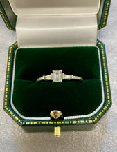 Load image into Gallery viewer, Emerald and Tapered Baguette Cut Diamond Ring in Platinum