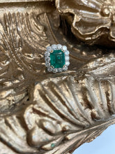 Load image into Gallery viewer, Stunning Emerald and Diamond Ring Set in Platinum