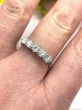 Load image into Gallery viewer, 5 Stone Diamond Ring Set in Platinum