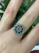 Load image into Gallery viewer, Opulent Diamond & Sapphire Ring in Platinum