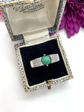 Load image into Gallery viewer, Turquoise and Diamond Ring Set in 18ct White Gold