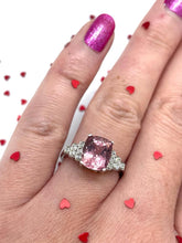 Load image into Gallery viewer, Pink Tourmaline and Diamond Ring Set in Platinum