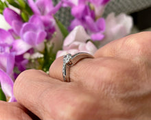 Load image into Gallery viewer, Solitaire Diamond Ring with Diamond Shoulders in 18ct White Gold