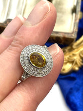 Load image into Gallery viewer, Yellow Sapphire and Diamond Ring Set in Platinum