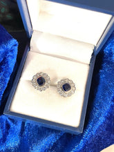 Load image into Gallery viewer, Sumptuous Sapphire & Diamond Stud Earrings