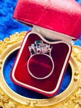 Load image into Gallery viewer, Emerald and Sapphire Diamond Ring Set in 18ct White Gold