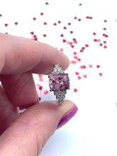 Load image into Gallery viewer, Pink Tourmaline and Diamond Ring Set in Platinum