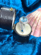 Load image into Gallery viewer, Topaz and Diamond Ring Set in 18ct White Gold