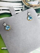 Load image into Gallery viewer, Elegant Aquamarine & Diamond Earrings