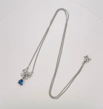 Load image into Gallery viewer, Sapphire and Diamond Fixed Pendant in 18ct White Gold