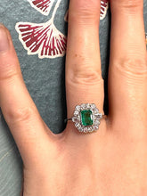 Load image into Gallery viewer, Emerald and Diamond Ring Set in Platinum