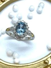 Load image into Gallery viewer, Gorgeous Aquamarine and Diamond Ring
