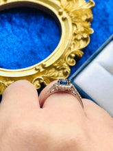 Load image into Gallery viewer, Blue Sapphire and Diamond Ring Set in Platinum