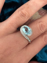 Load image into Gallery viewer, Topaz and Diamond Ring Set in 18ct White Gold