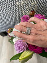 Load image into Gallery viewer, Champagne and White Diamond Ring in 14ct White Gold