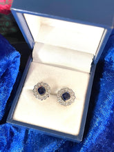 Load image into Gallery viewer, Sumptuous Sapphire & Diamond Stud Earrings