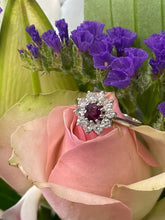 Load image into Gallery viewer, Ruby and Diamond Ring Set in 18ct White Gold