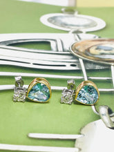 Load image into Gallery viewer, Elegant Aquamarine & Diamond Earrings