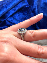 Load image into Gallery viewer, Blue Sapphire and Diamond Ring Set in Platinum