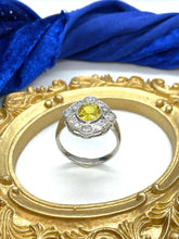Load image into Gallery viewer, Yellow Sapphire and Diamond Ring Set in Platinum