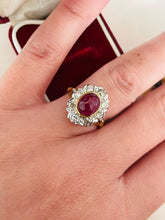 Load image into Gallery viewer, Cabochon Ruby and Diamond Ring Set in 18ct Yellow Gold