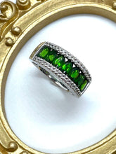 Load image into Gallery viewer, Green tourmaline and Diamond Ring Set in 18ct White Gold
