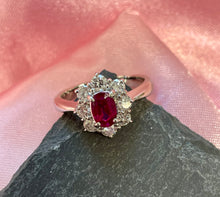 Load image into Gallery viewer, Ruby and Diamond Ring Set In Platinum