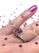 Load image into Gallery viewer, Pink Tourmaline and Diamond Ring Set in Platinum