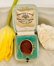 Load image into Gallery viewer, Carnelian Intaglio Ring in 18ct Yellow Gold