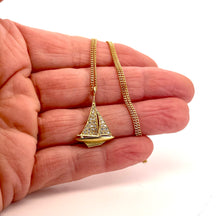 Load image into Gallery viewer, Diamond Sailboat Pendant in 18ct Yellow Gold