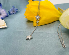 Load image into Gallery viewer, Triple Star Diamond Pendant in 18ct White Gold with 18ct White Gold Chain