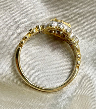 Load image into Gallery viewer, Certified Ruby and Diamond Cluster Ring Set in 18ct Yellow Gold