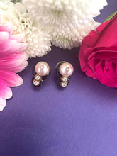 Load image into Gallery viewer, Cultured Pearl and Diamond Earrings Set in 18ct Yellow Gold