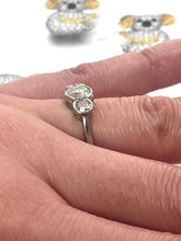 Load image into Gallery viewer, Old Cut Diamond Trilogy Ring Set in platinum