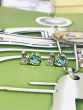 Load image into Gallery viewer, Elegant Aquamarine & Diamond Earrings