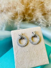 Load image into Gallery viewer, Pavé Set Circular Silver Earrings