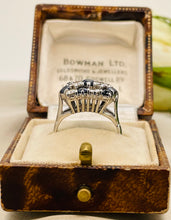 Load image into Gallery viewer, 1960s Blue Sapphire and Diamond Ring in 18ct White Gold