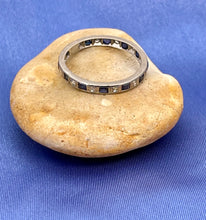 Load image into Gallery viewer, Full Eternity Ring with Blue Sapphires and Diamonds in Platinum