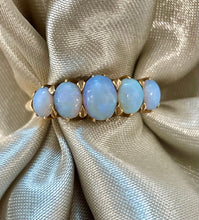Load image into Gallery viewer, Five Stone Opal Ring in 18ct Yellow Gold