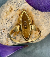 Load image into Gallery viewer, Old Cut Diamonds and Seed Pearl Ring in 18ct Yellow Gold