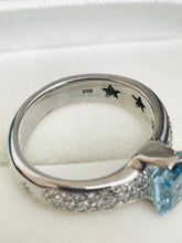 Load image into Gallery viewer, Aquamarine and Diamond Ring Set in 18ct White Gold